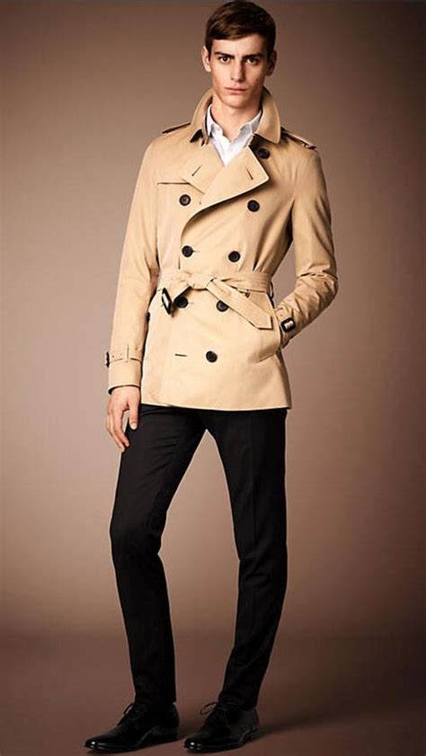 burberry trench da uomo maniche pelle